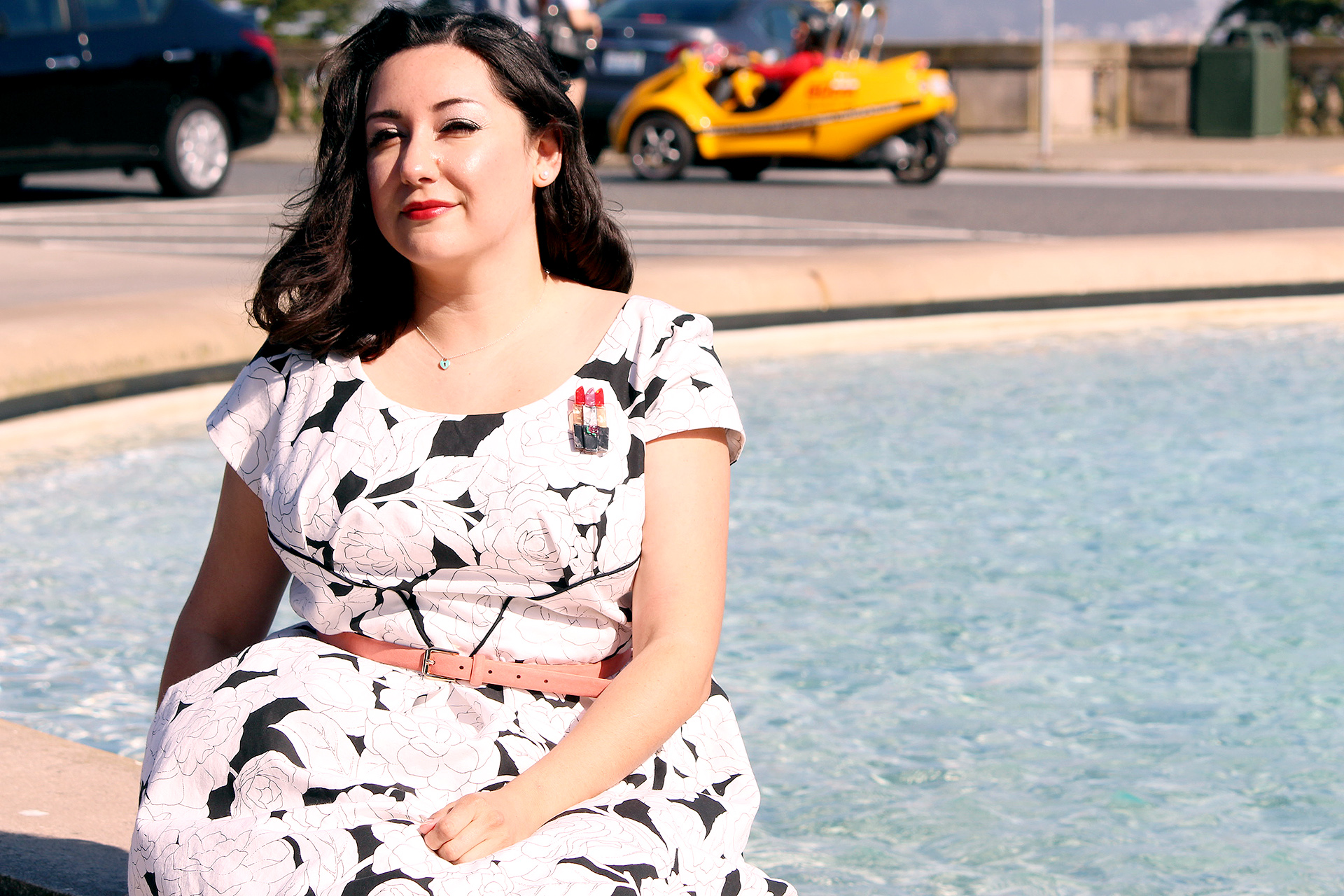 Sitting at the Legion of Honor in San Francisco, Colette Rue Dress | @vintageontap