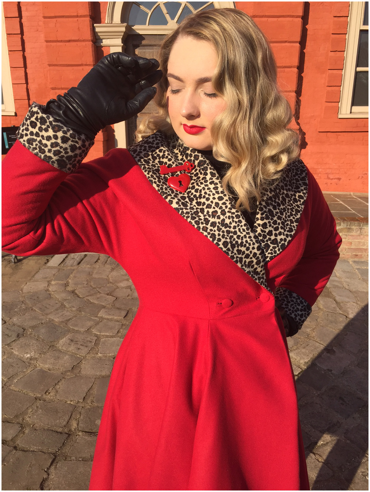 Butterick B5821, Red leopard twirly coat by Christina from Gussets and Godets | Vintage on Tap