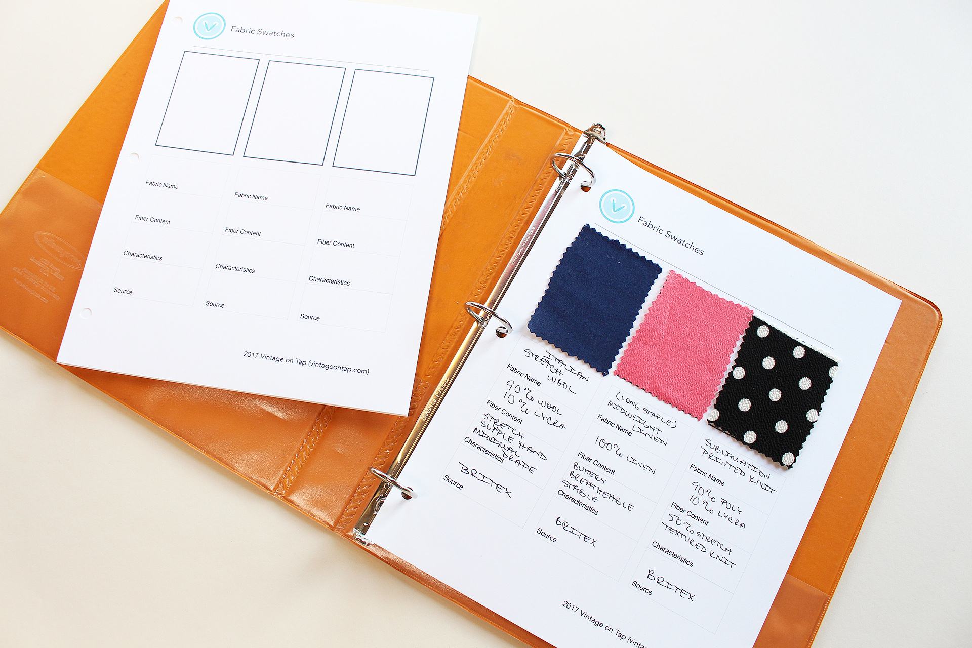 Fabric Swatch Book, Free Download | Vintage on Tap