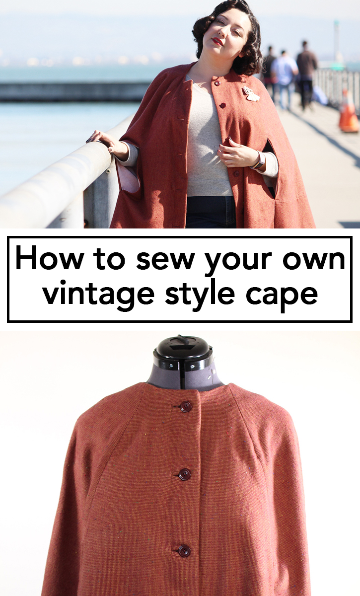 How to Sew a Vintage Style Cape, using the Seamwork Camden sewing pattern. This video tutorial breaks down the sewing process and gives you all my tips and tricks to make a cape with authentic sewing techniques! | Vintage on Tap